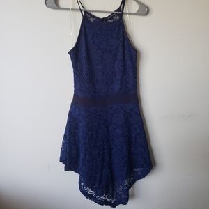 Navy Blue Lace Romper